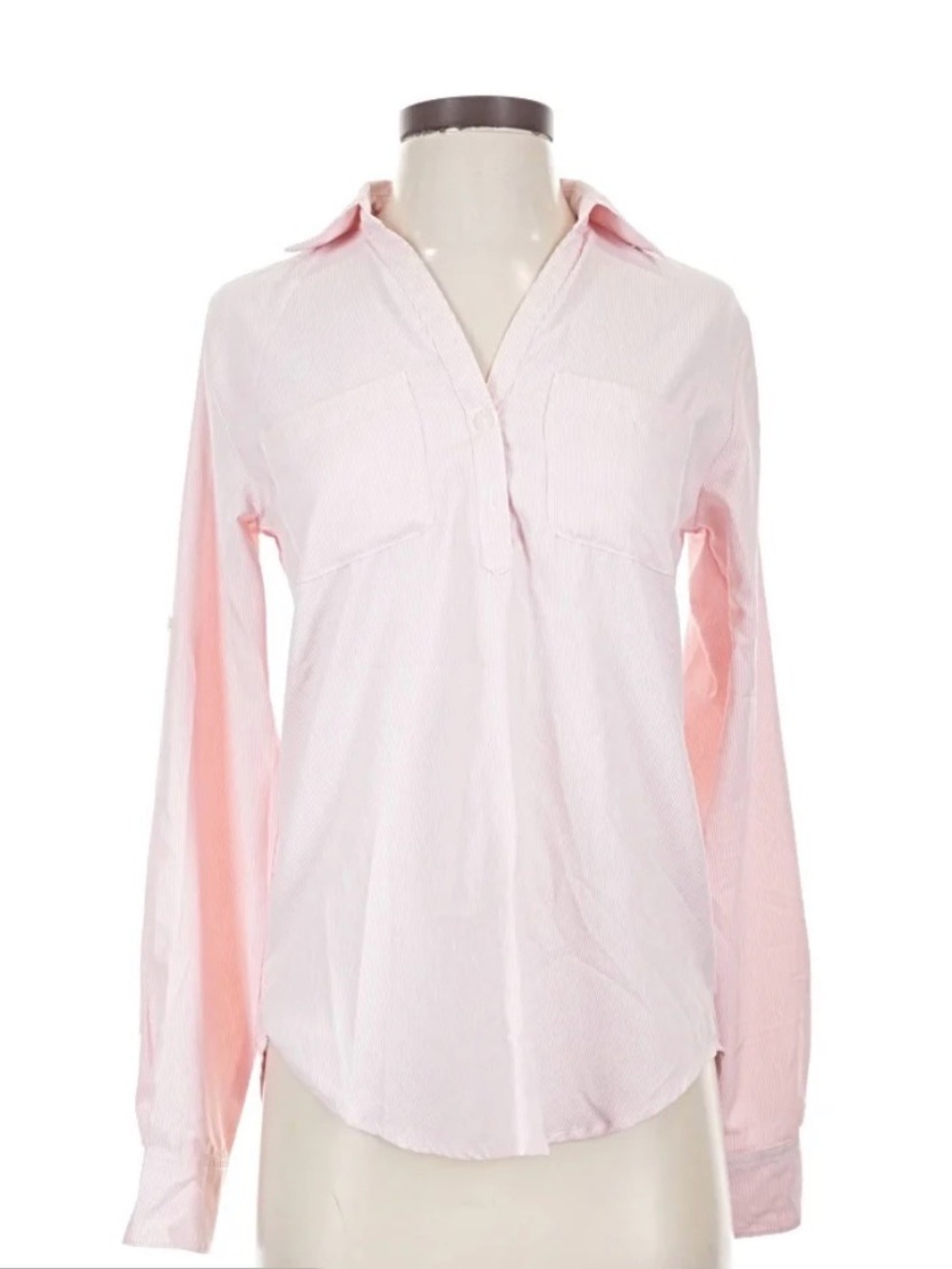 Magellan Outdoors Women's Long-Sleeve Pullover Shirt - Light Pink Stripes